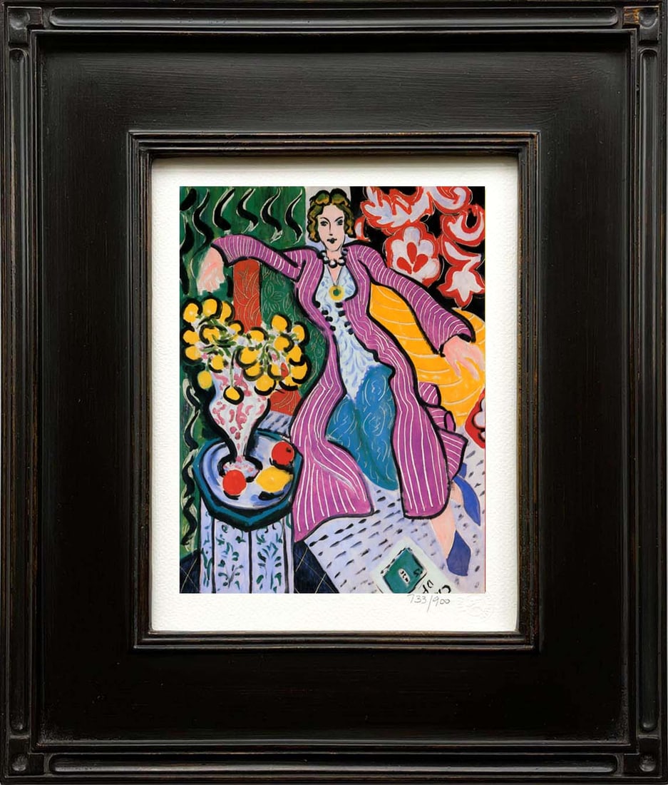 Matisse Violet Robe framed: Title: Matisse Violet Robe framed Artist: Henri Matisse Description: Title: Violet Robe framed Artist: Henri Matisse (After) Country: France Medium: Giclees Marks: Limited edition sealed & numbere