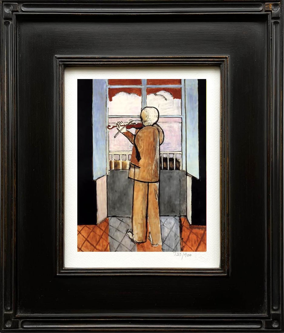 Matisse Violonist At The Window framed: Title: Matisse Violonist At The Window framed Artist: Henri Matisse Description: Title: Violonist At The Window Artist: Henri Matisse (After) Country: France Medium: Giclees Marks: Limited edition sea