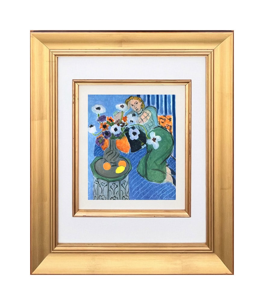 Matisse 20 Harmony in Blue Framed: Title: Matisse 20 Harmony in Blue Framed Artist: Henri Matisse Description: Title: Harmony in Blue Artist: Henri Matisse (After) Country: France Medium: Engraving 20 Marks: Not signed, not