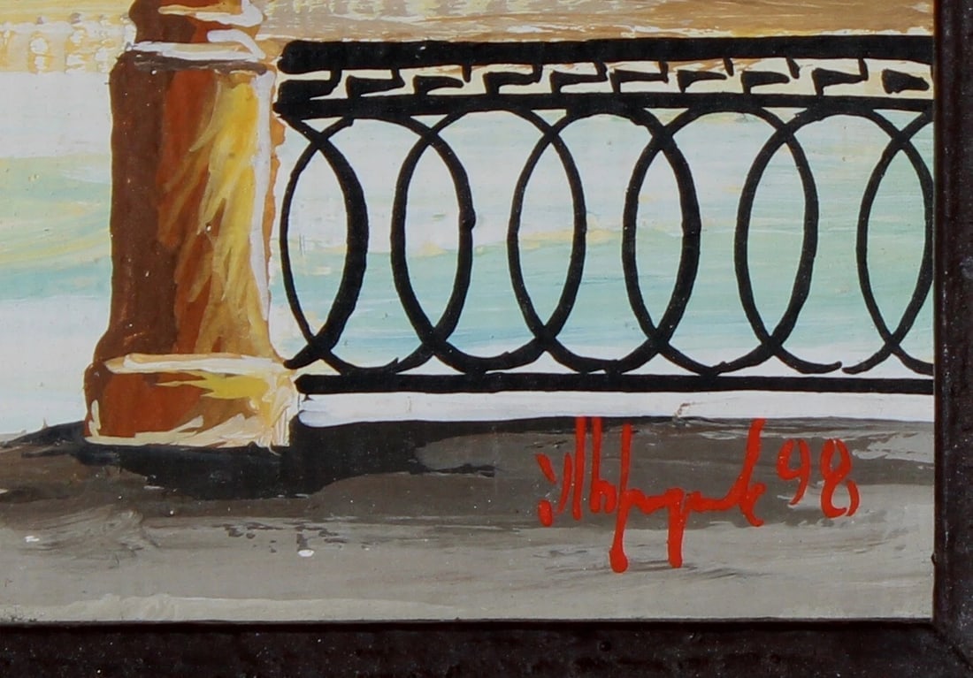 K. Brundukov Miniature Russian oil St. Isaac's Cathedral St. Petersburg Russia - 3