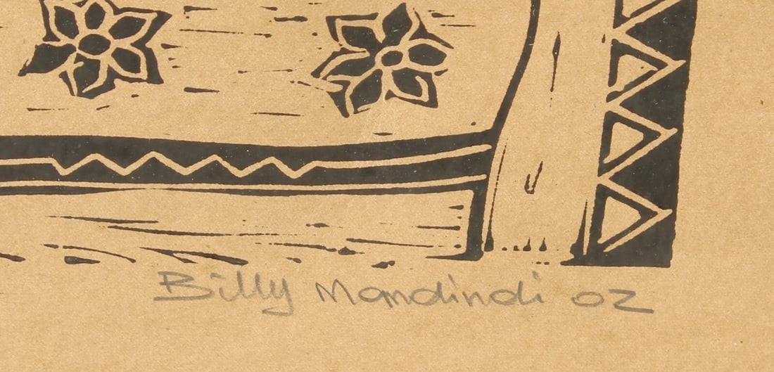 BILLY MANDINDI South African Artist's Proof Linocut Music in the Air I - 5