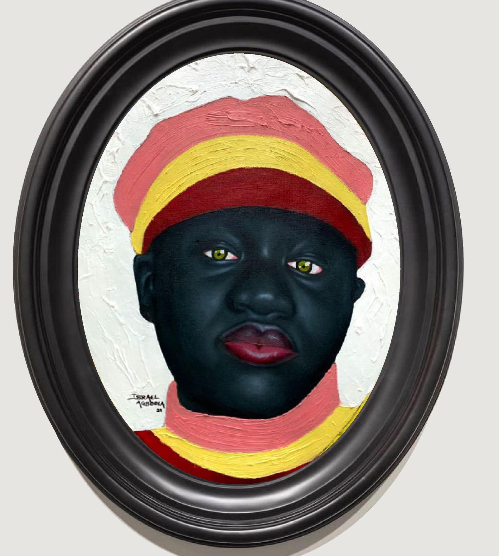 Agboola Oladapo, Jedidiah - 21sr Century, Contemporary, Figurative, Mixed Media, Women, Oval Art, - 3