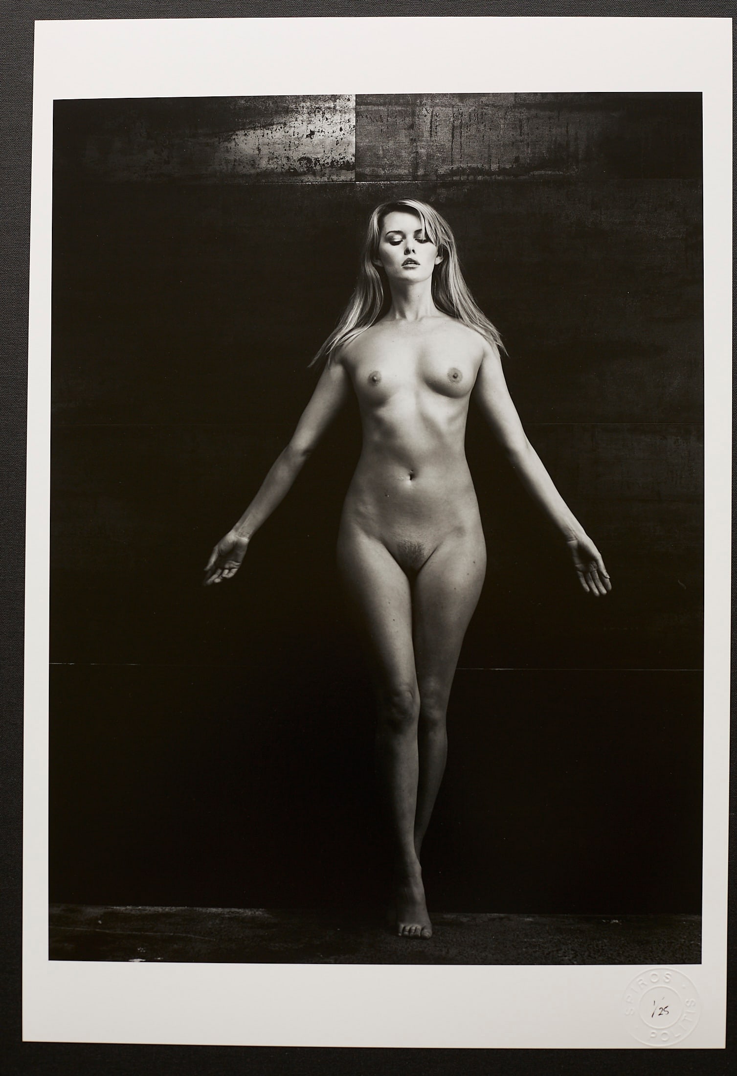 Appearance: Artist: Spiros PolitisTitle:AppearanceDate/Period: 2014Materials:Size:16" x12"Description:A wonderful angelic painterly walk by model Carla Monaco.Shot in my London studio in 2014.Printed on heavy