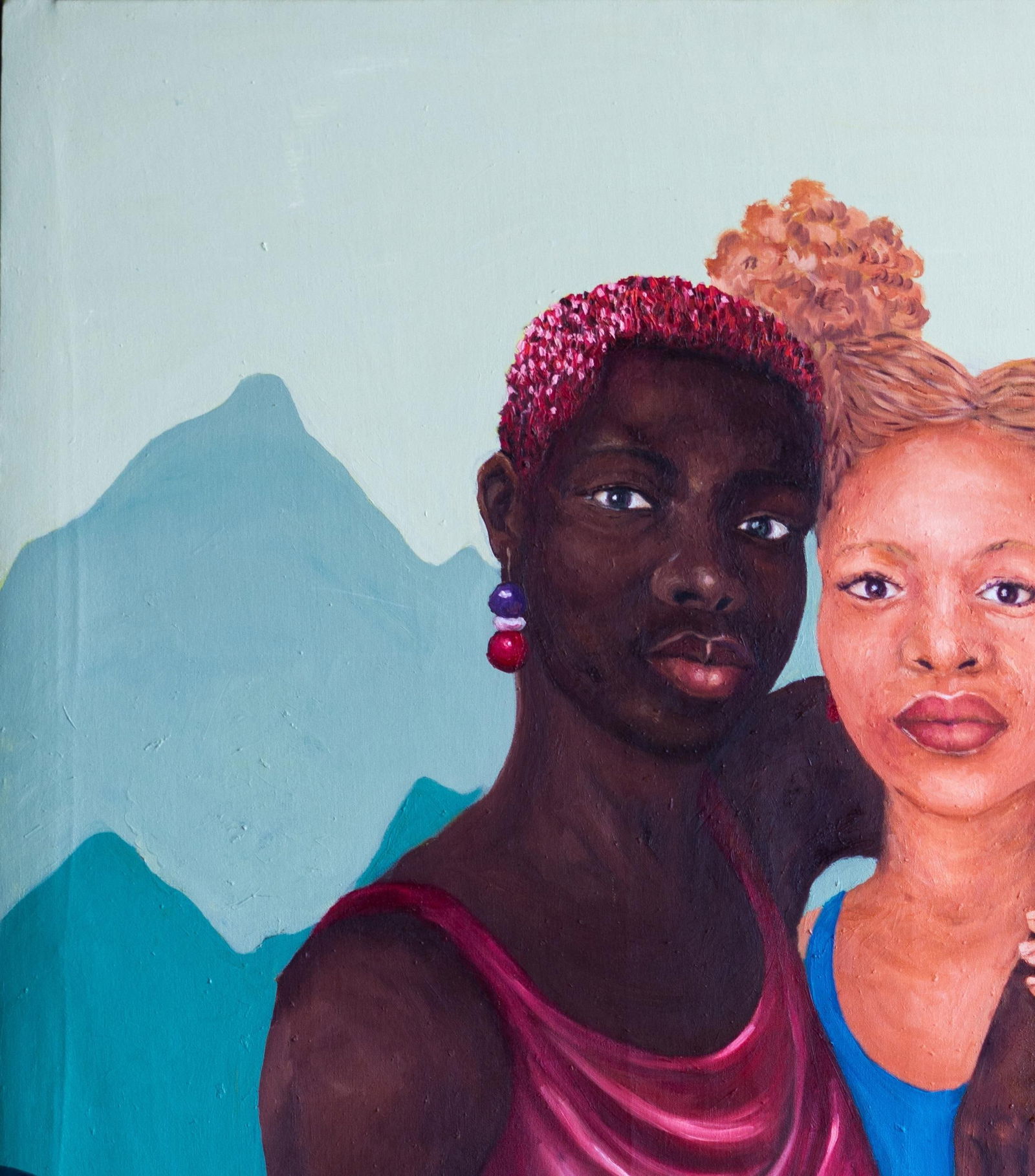 Faith Gbadero, Love and Bond 2 - 21st Century, Contemporary, Figurative Portrait, Whites, Black, - 11