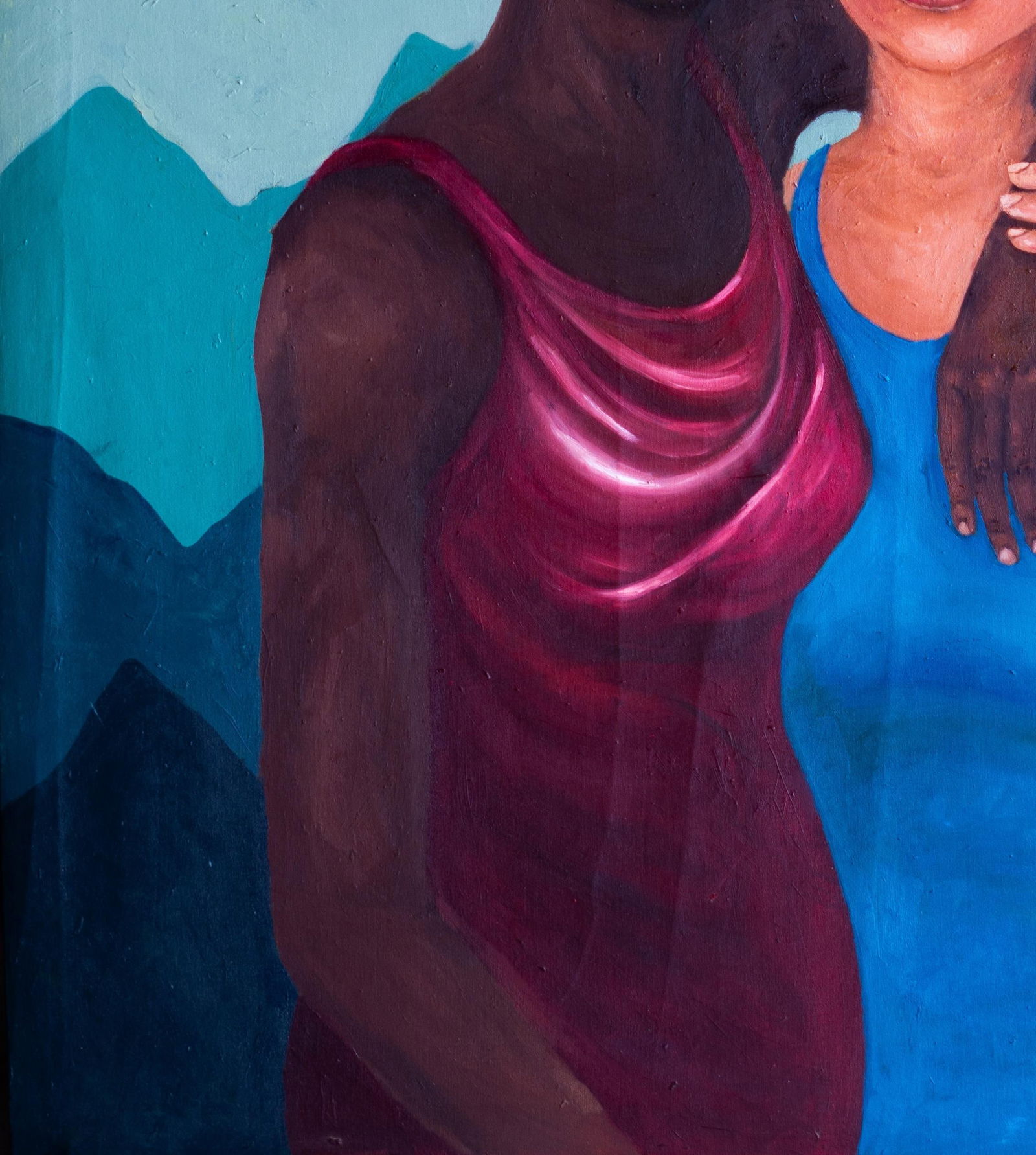 Faith Gbadero, Love and Bond 2 - 21st Century, Contemporary, Figurative Portrait, Whites, Black, - 13