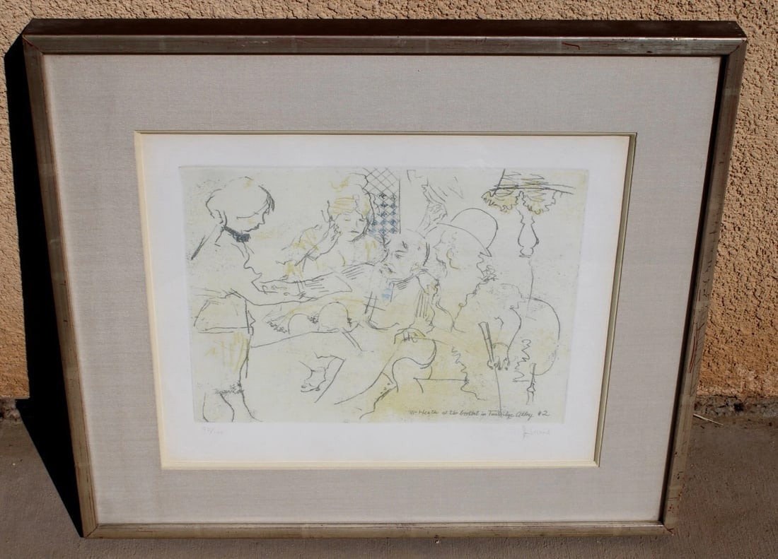 JACK LEVINE Social Realist Etching McHeath at the Brothel in Turnbridge Alley #2 (1 of 5)