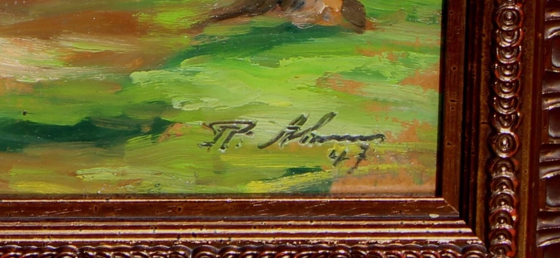 RUDOLF AHRENS (German 1881-1957) Forest Scene 1947 oil painting - 4