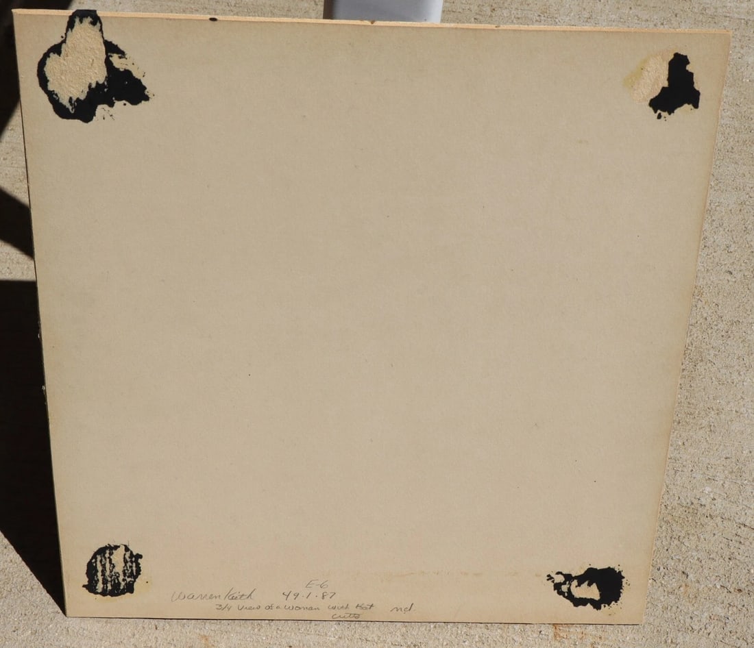 WARREN KEITH Early 20th Century Watercolor Seated Woman in a Hat - 6