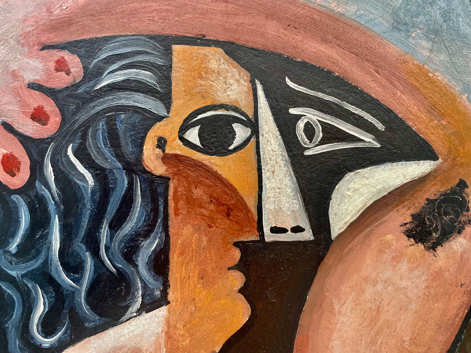 PICASSO Style, unsigned Oil on canvas. - 2