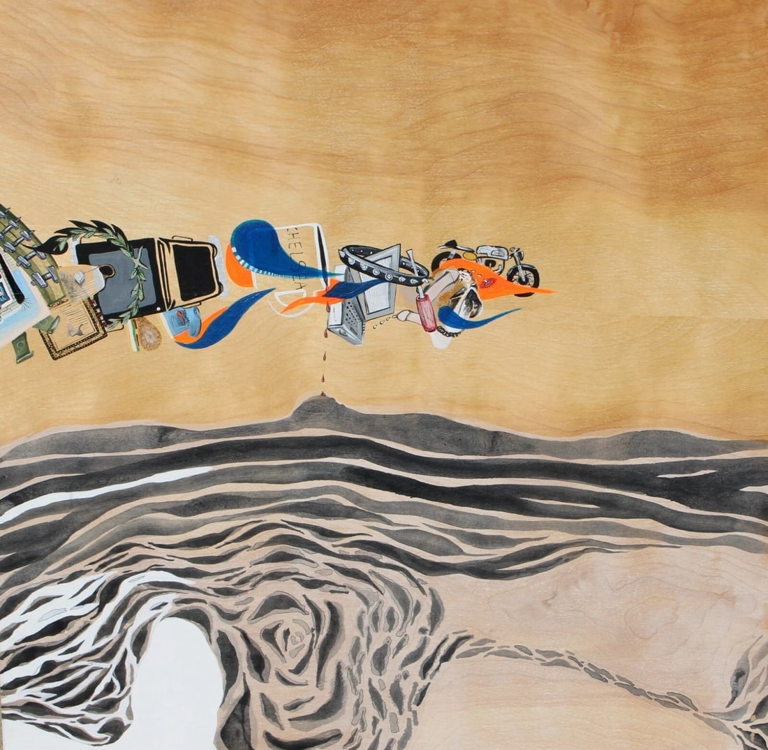 MICHELLE FRANTZ Exhibited Modernist painting titled Mod Rocker 1996 - 2