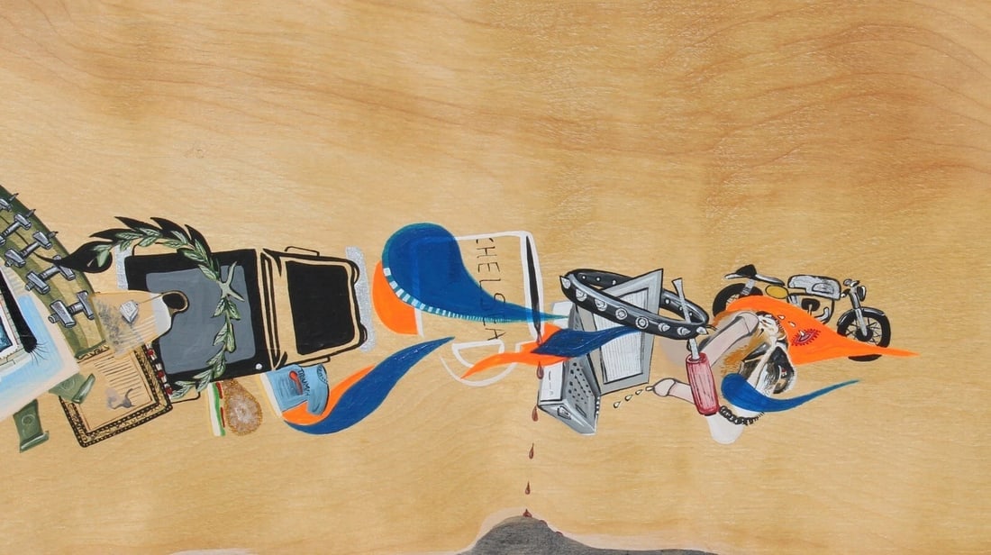 MICHELLE FRANTZ Exhibited Modernist painting titled Mod Rocker 1996 - 3