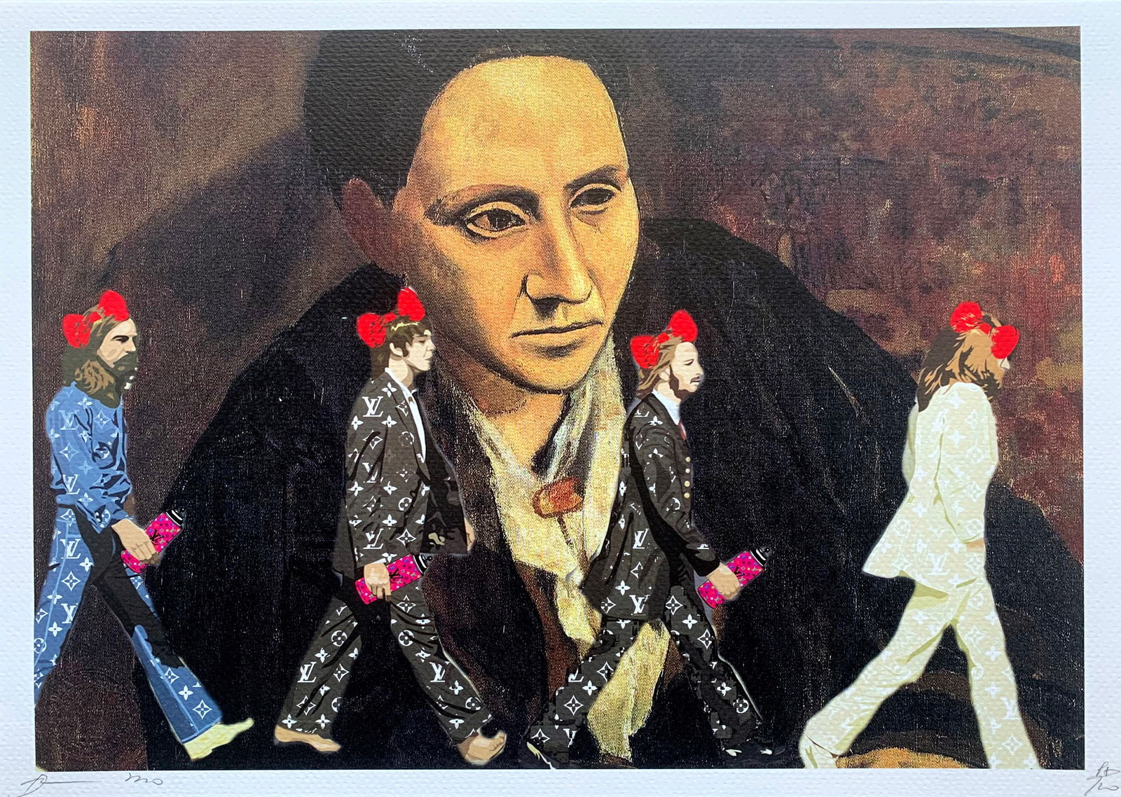 DEATH NYC Gertrude Stein Beatles: Title:DEATH NYC Gertrude Stein BeatlesDate/Period:21st CenturyMaterials:Giclee on Fine art 300 gsm paperSize:17 3/4 x 12 1/2 inchesDescription:Artist: Death NYC, limited edition giclee on paper, out