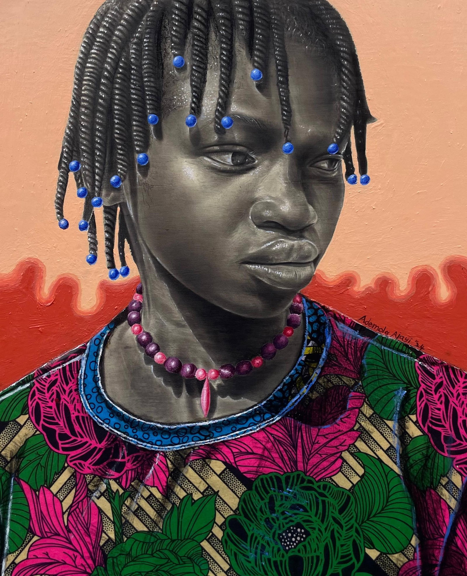 Ademola Clement Ajayi, Karma - 2st Century, Contemporary, Figurative Portrait, Africa Dress, Women - 11
