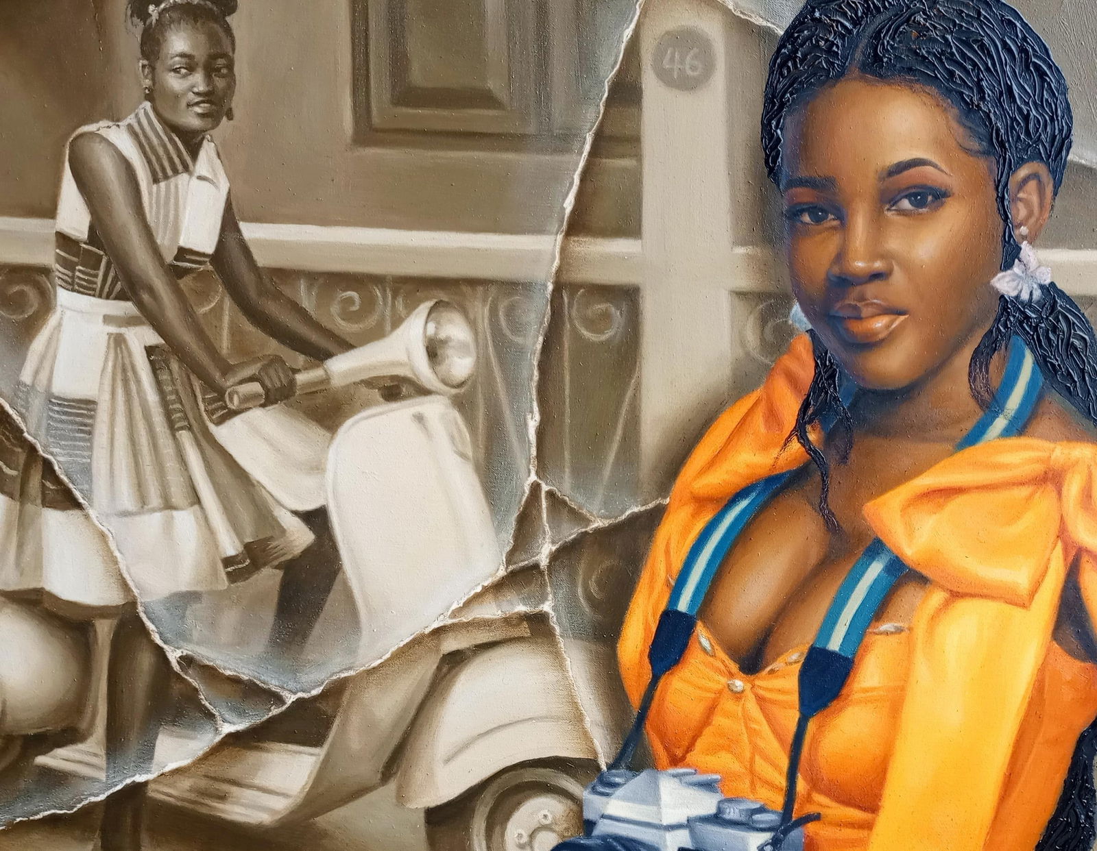 Oluwaseun Ojebiyi, The Trip -21st Century, Contemporary, Figurative Painting, Oil, Women, Vehicle, - 9