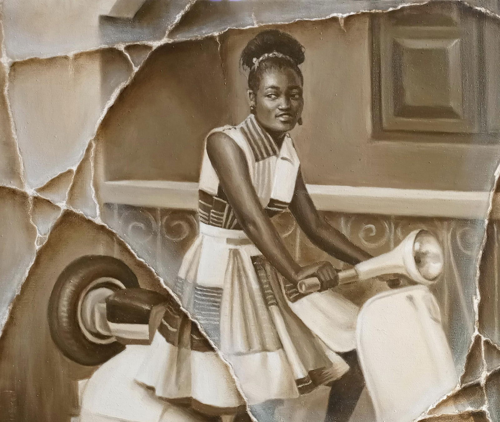 Oluwaseun Ojebiyi, The Trip -21st Century, Contemporary, Figurative Painting, Oil, Women, Vehicle, - 5