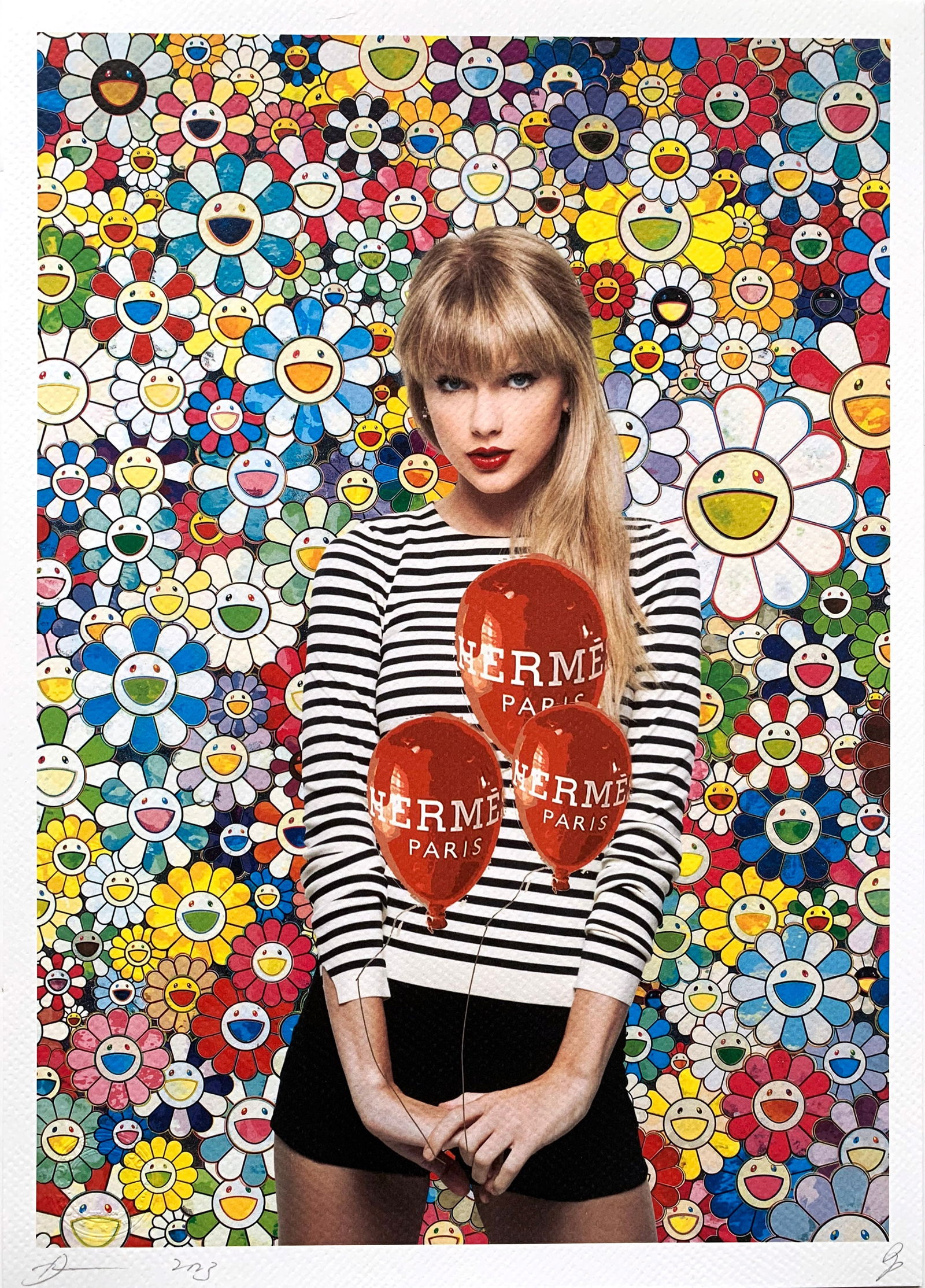 Death NYC Taylor Swift Hermes Murakami: Title:Death NYC Taylor Swift Hermes MurakamiDate/Period:21st CenturyMaterials:Giclee on Fine art 300 gsm paperSize:17 3/4 x 12 1/2 inchesDescription:Artist: Death NYC, limited edition giclee on