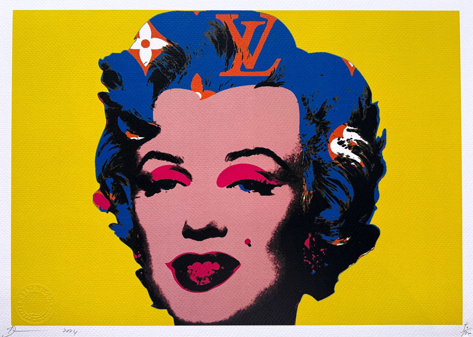 Death NYC Marilyn Monroe Louis Vuitton: Title:Death NYC Marilyn Monroe Louis VuittonDate/Period:21st CenturyMaterials:Giclee on Fine art 300 gsm paperSize:17 3/4 x 12 1/2 inchesDescription:Artist: Death NYC, limited edition giclee on