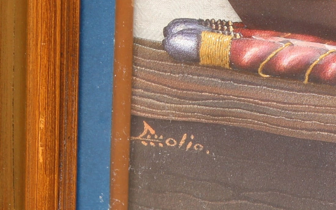 Native American Mixed Media & Collage with 3d Vases, etc. Signed Olio - 6