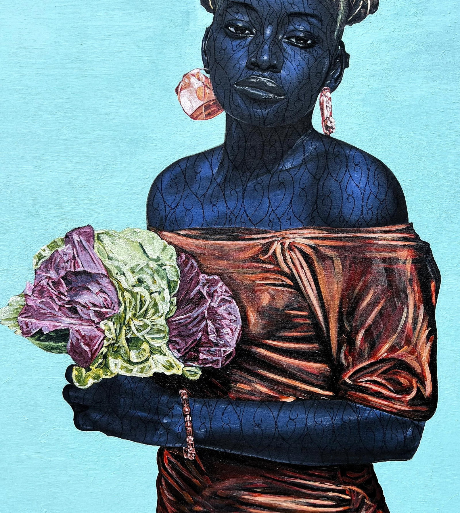 Taiwo Odejinmi, Love and Flowers -21st Century, Contemporary, Figurative Portrait, Africa, Women, - 11