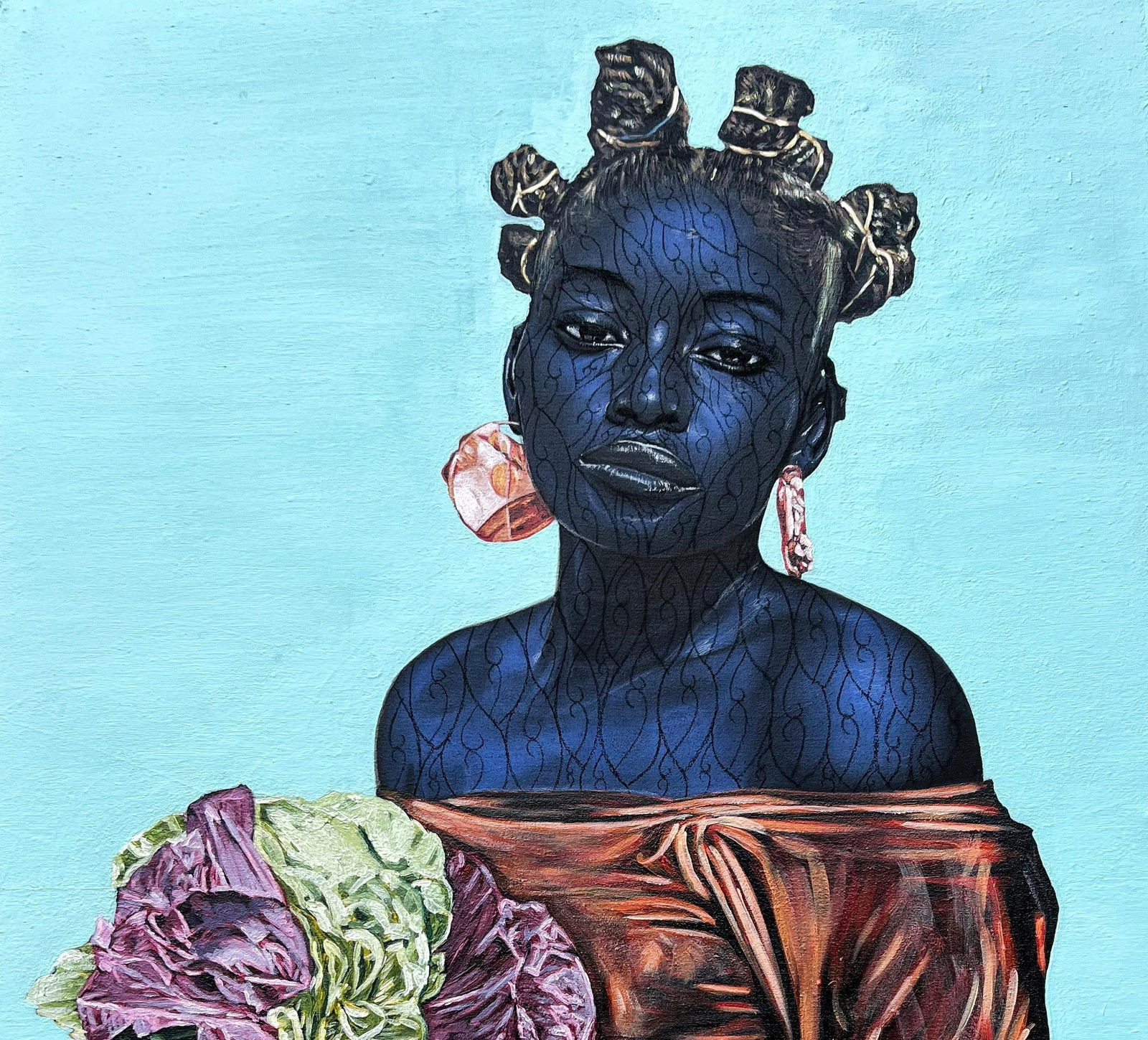 Taiwo Odejinmi, Love and Flowers -21st Century, Contemporary, Figurative Portrait, Africa, Women, - 5