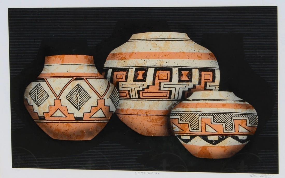 COLLEEN ROWLAND S/N Screenprint Navajo Pottery - 3