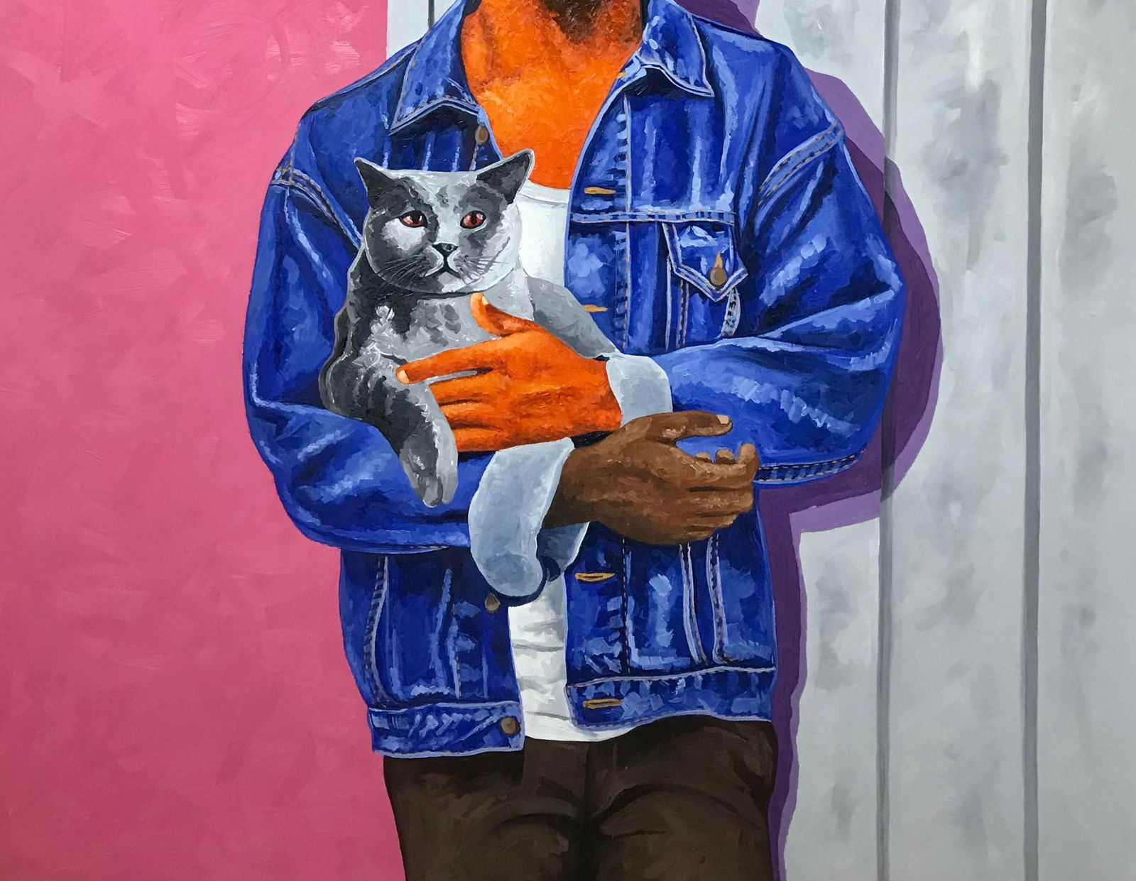 Lawrence Amoo, Tapestry of Love - 21st Century, Contemporary, Figurative, Men, Modern, Cat, 2023 - 3