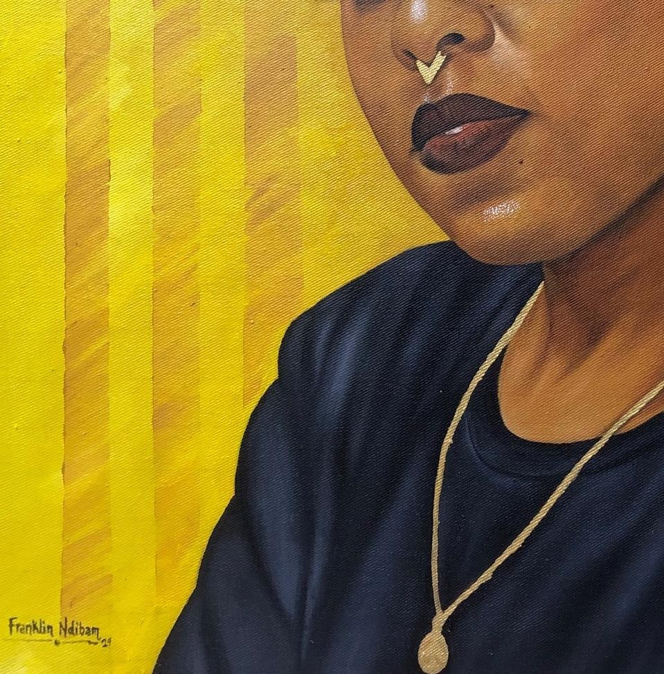 Franklin Ndibam, I Am Not My Hair 1 - 21st Century, Contemporary, Figurative Portrait, Women, 2024 - 7