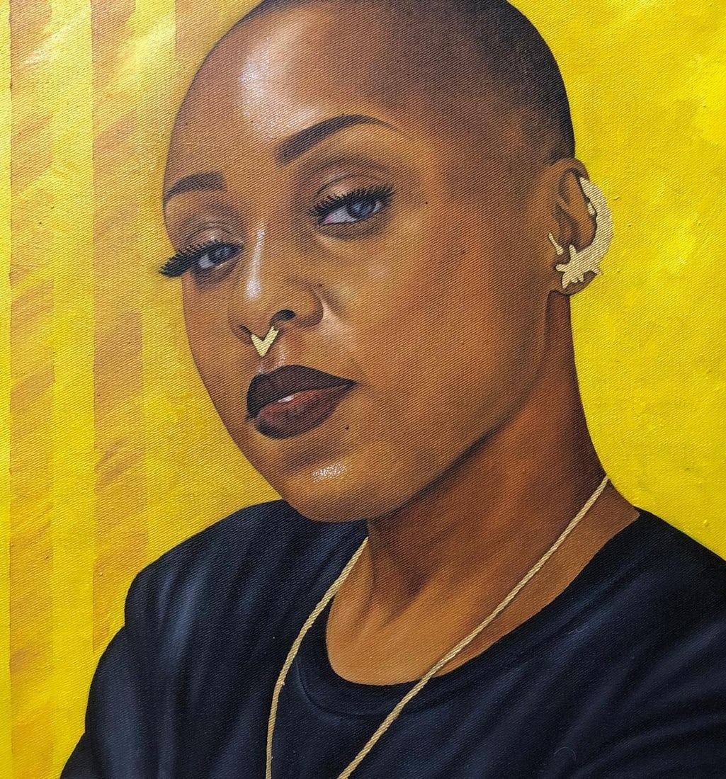 Franklin Ndibam, I Am Not My Hair 1 - 21st Century, Contemporary, Figurative Portrait, Women, 2024 - 9