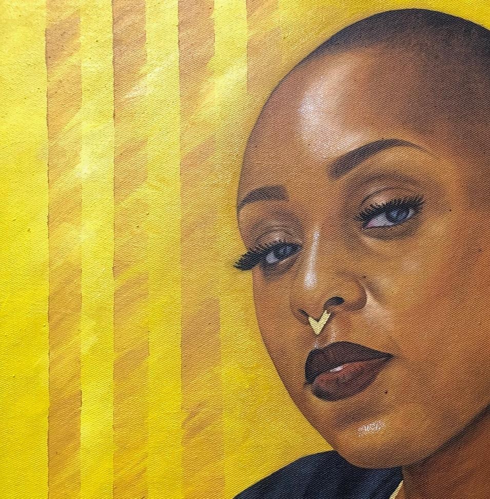 Franklin Ndibam, I Am Not My Hair 1 - 21st Century, Contemporary, Figurative Portrait, Women, 2024 - 11