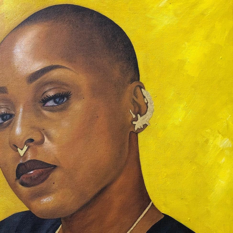 Franklin Ndibam, I Am Not My Hair 1 - 21st Century, Contemporary, Figurative Portrait, Women, 2024 - 12