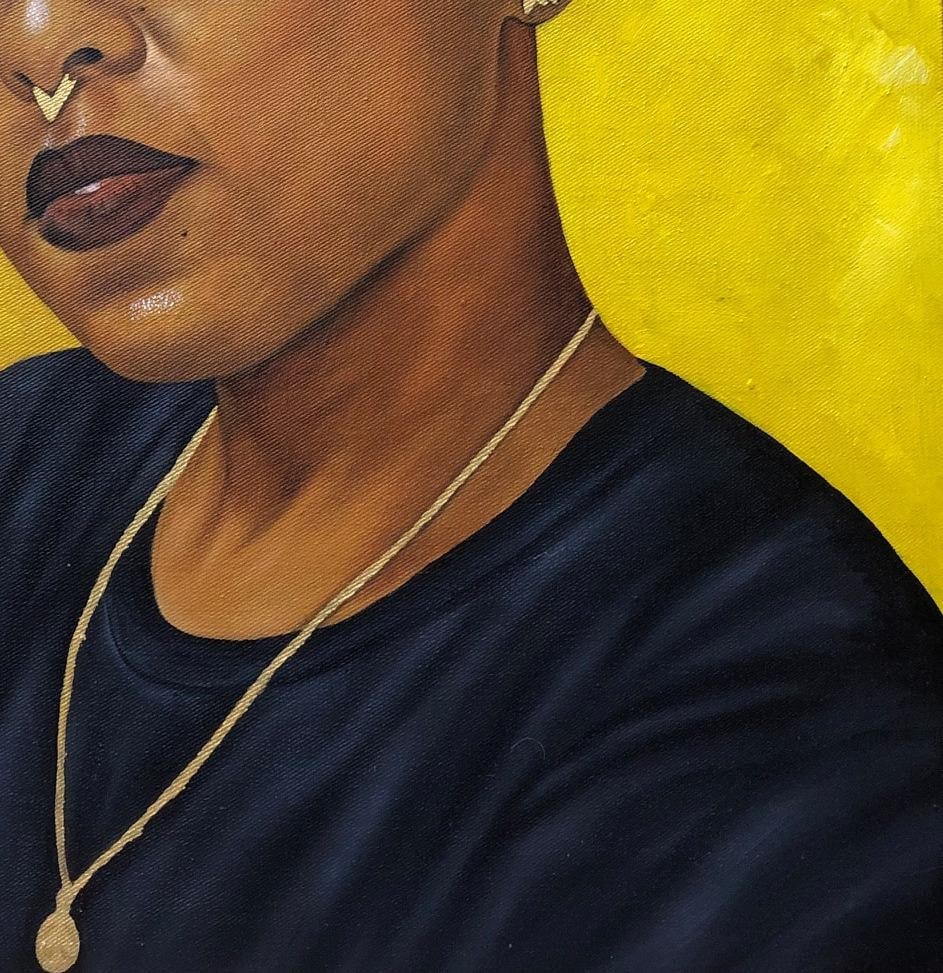 Franklin Ndibam, I Am Not My Hair 1 - 21st Century, Contemporary, Figurative Portrait, Women, 2024 - 2