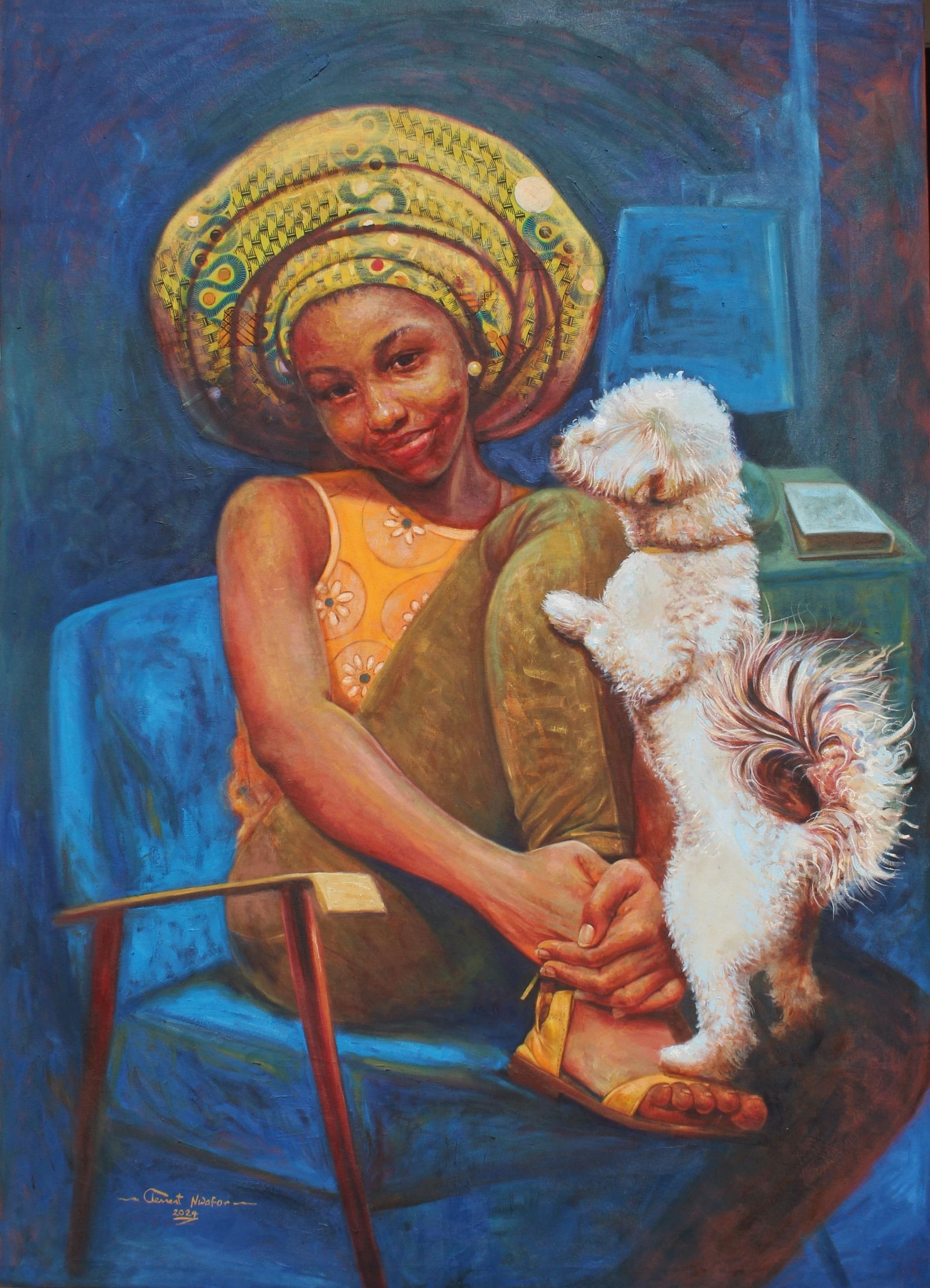Clement Mmaduako Nwafor, Listening Ears 1 -21st Century, Contemporary, Figurative Portrait, Animal, - 5