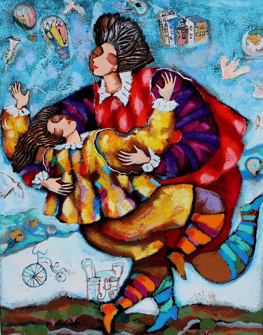 MICHAEL KACHAN Balloon Dance II AP Embellished Serigraph on Canvas Edition of 13 - 3