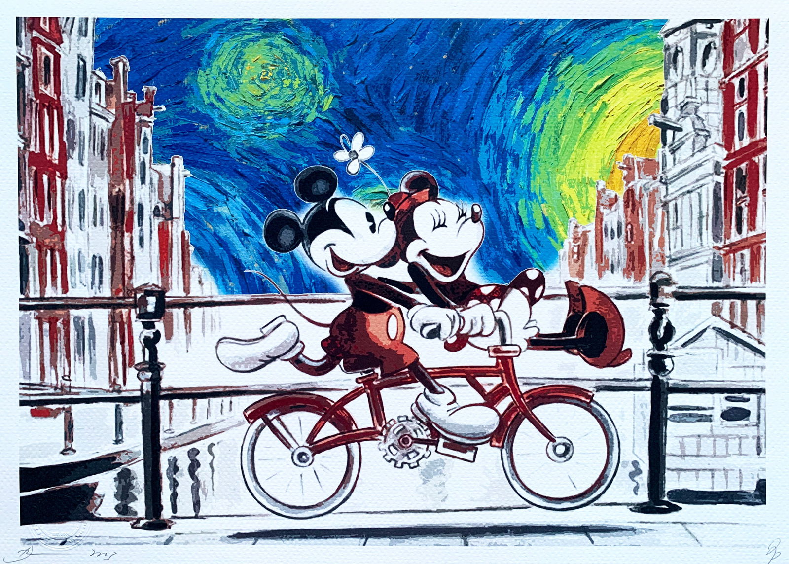 Death NYC Mickey Minnie Van Gogh: Title:Death NYC Mickey Minnie Van GoghDate/Period:21st CenturyMaterials:Giclee on Fine art 300 gsm paperSize:17 3/4 x 12 1/2 inchesDescription:Artist: Death NYC, limited edition giclee on paper, out