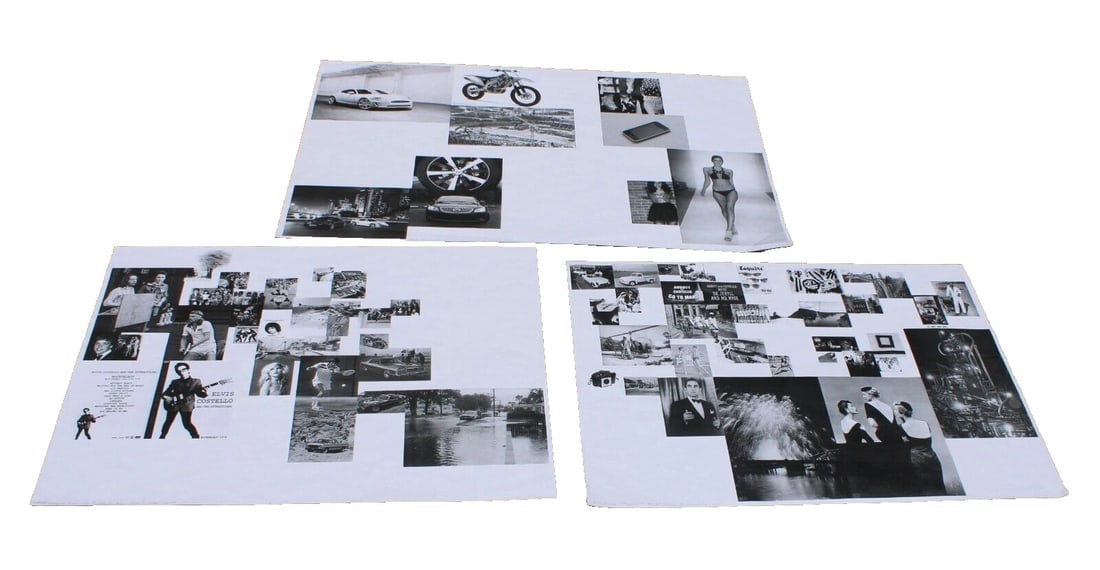 AARON WRINKLE Trio of Composition Prints from various eras from Diana Zlotnick: Title:AARON WRINKLE Trio of Composition Prints from various eras from Diana ZlotnickDescription:Aaron Wrinkle (b. 1978). Trio of Compositions representing various eras. The top composition is from