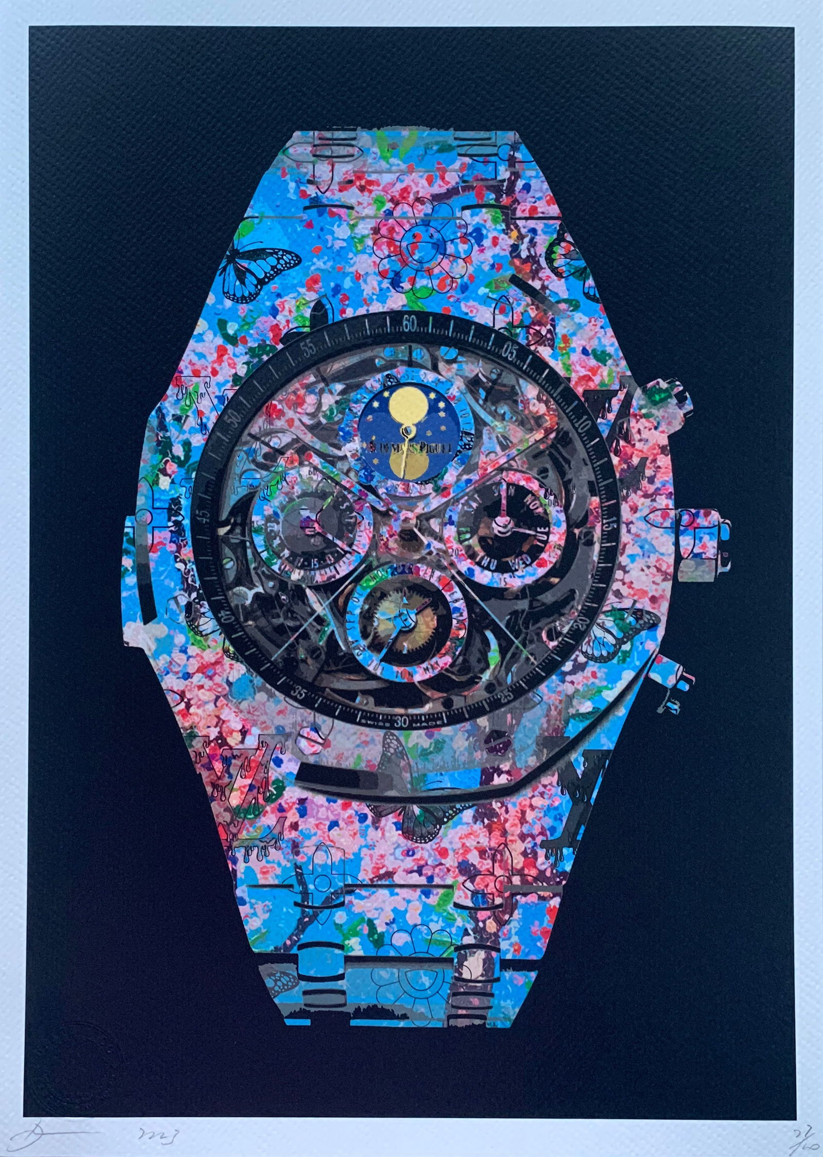 Death NYC Piguet: Title:Death NYC Piguet Date/Period:21st Century Materials:Giclee on Fine art 300 gsm paper Size:17 3/4 x 12 1/2 inches Description:Artist: Death NYC, limited edition giclee on paper, out of eddition o