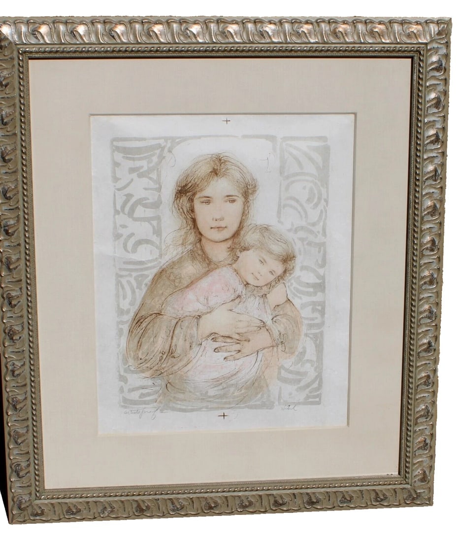 EDNA HIBEL Lithograph Mother and Child ARTIST'S PROOF Very Limited Edition: Title:EDNA HIBEL Lithograph Mother and Child ARTIST'S PROOF Very Limited EditionDescription:EDNA HIBEL. Mother and Child. Lithograph with pastel colors. Image sight size: 19-1/2" x 14-1/2" (framed