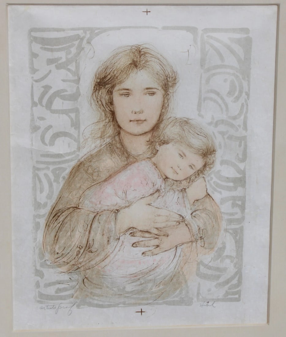 EDNA HIBEL Lithograph Mother and Child ARTIST'S PROOF Very Limited Edition - 2
