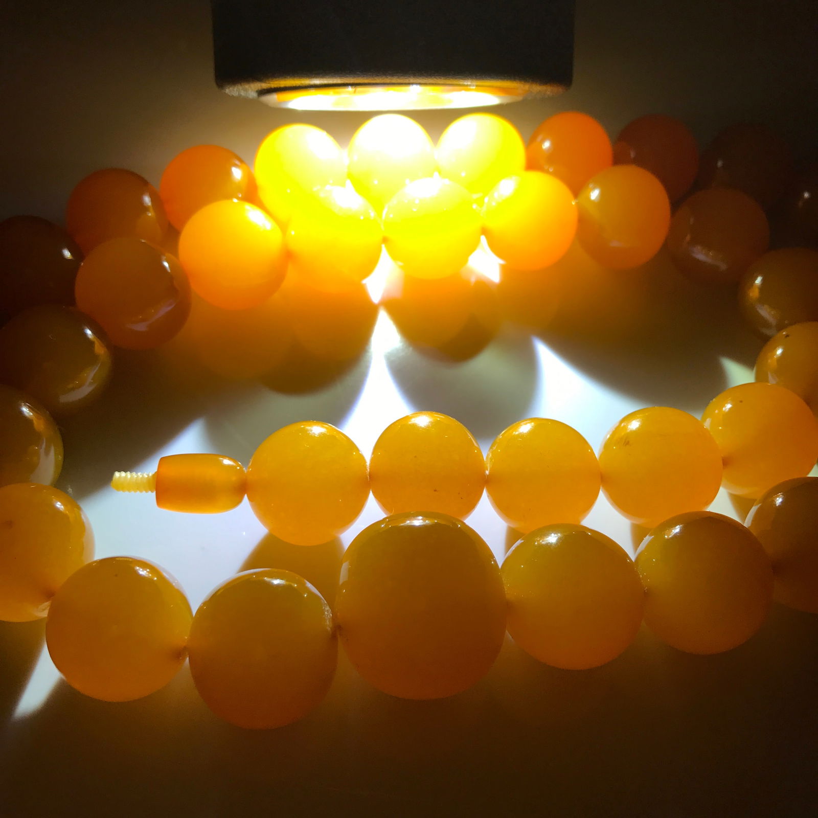 Remarkable Unique Antique Amber Necklace made from Round Amber beads - 9