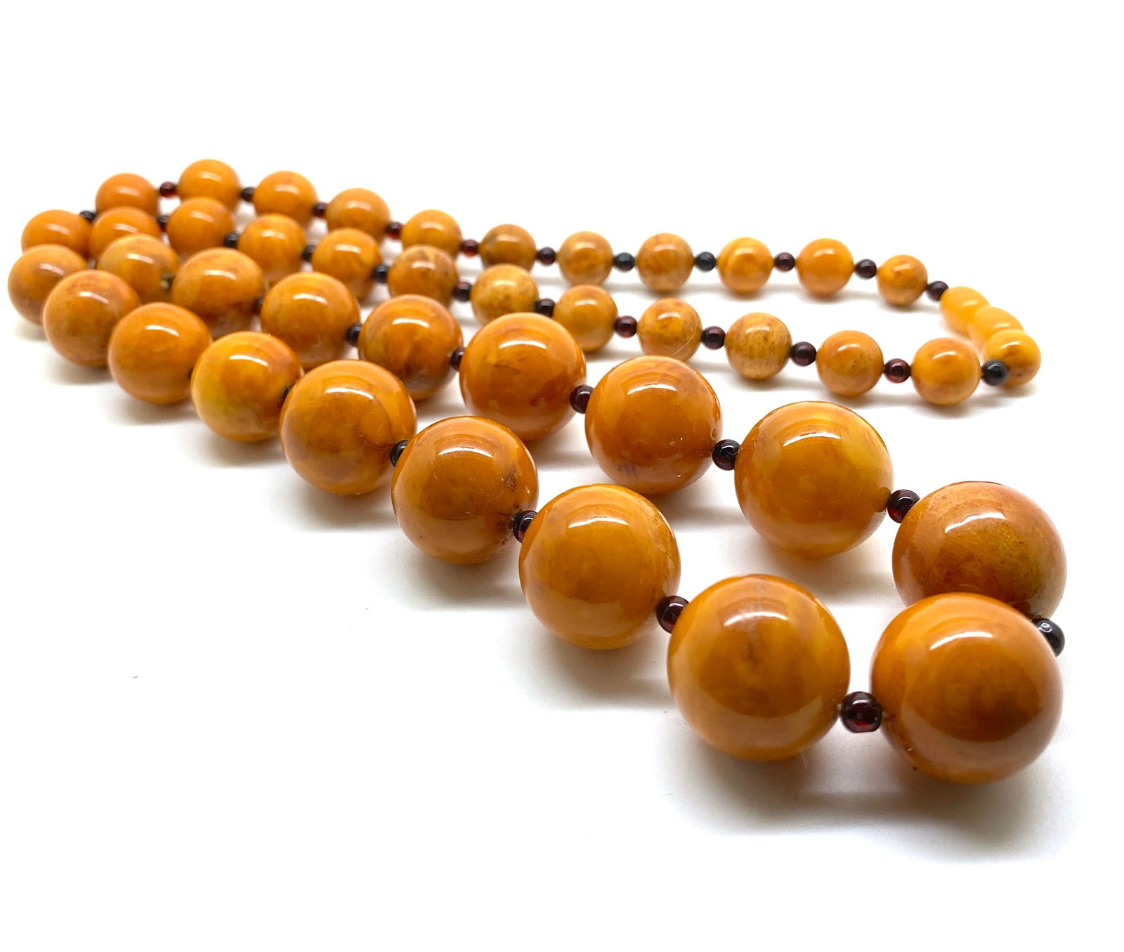 Antique Amber Necklace made from Round Amber beads - 8