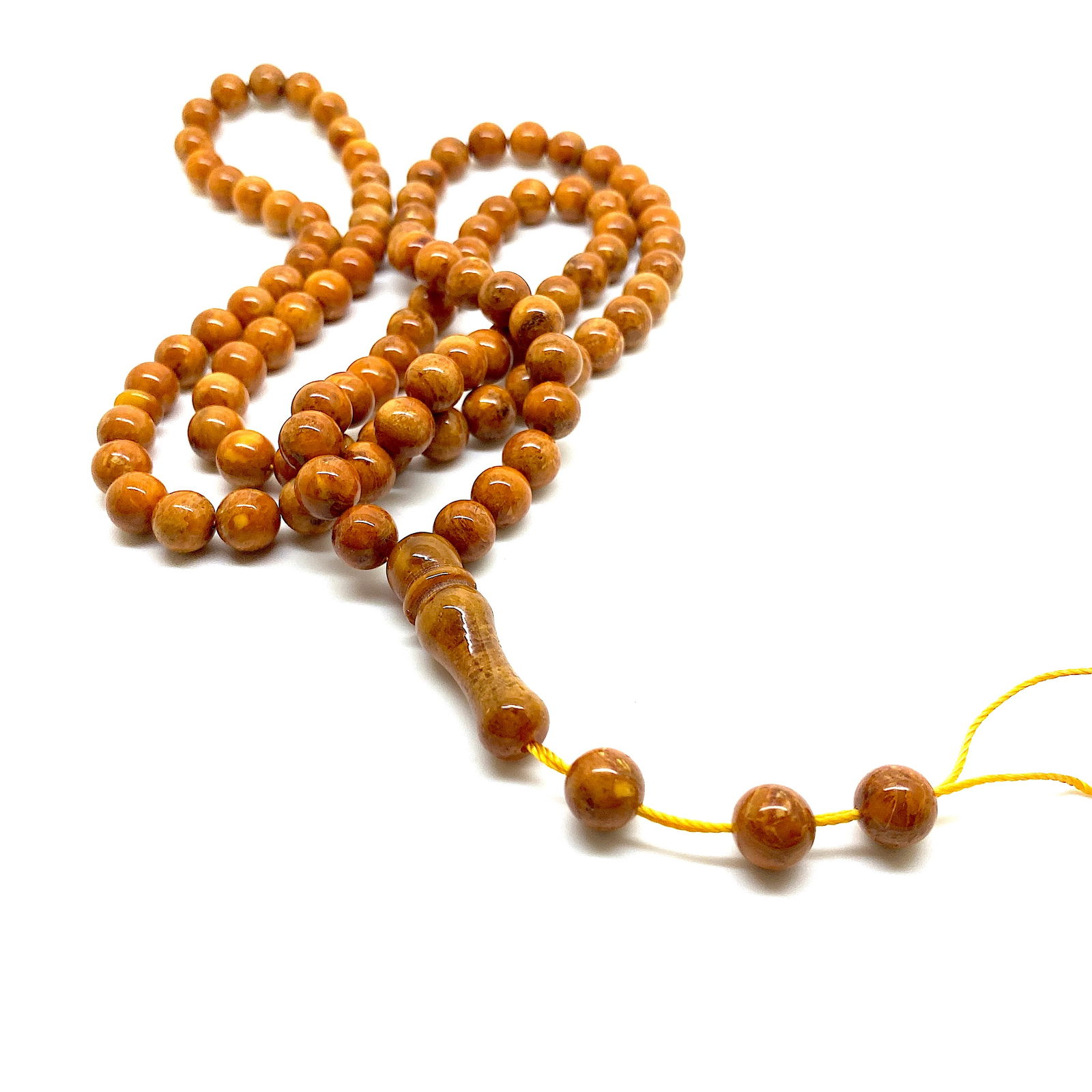 Unique and Staggering Amber Tesbih made from Round Amber beads - 5