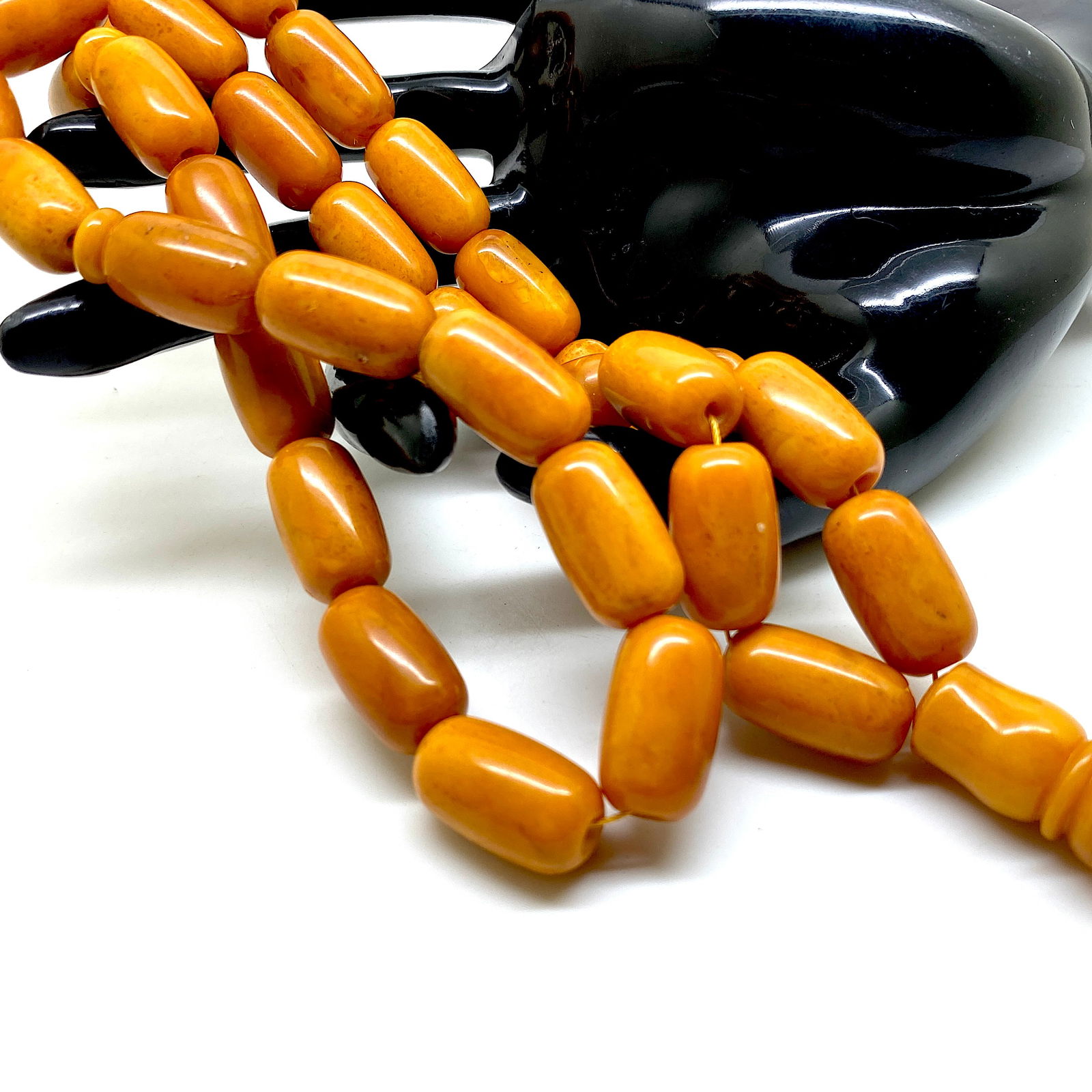 Phenomenal Amber Tesbih made from Barrel shaped Amber beads - 6