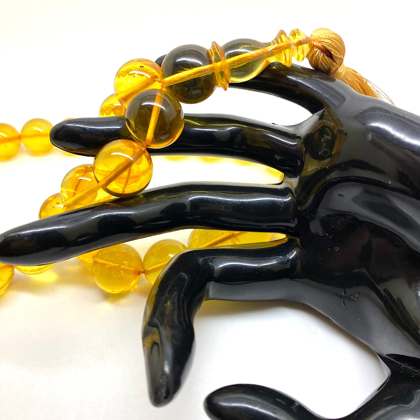 Fascinating Vintage Amber Tesbih made from Round Amber beads - 4