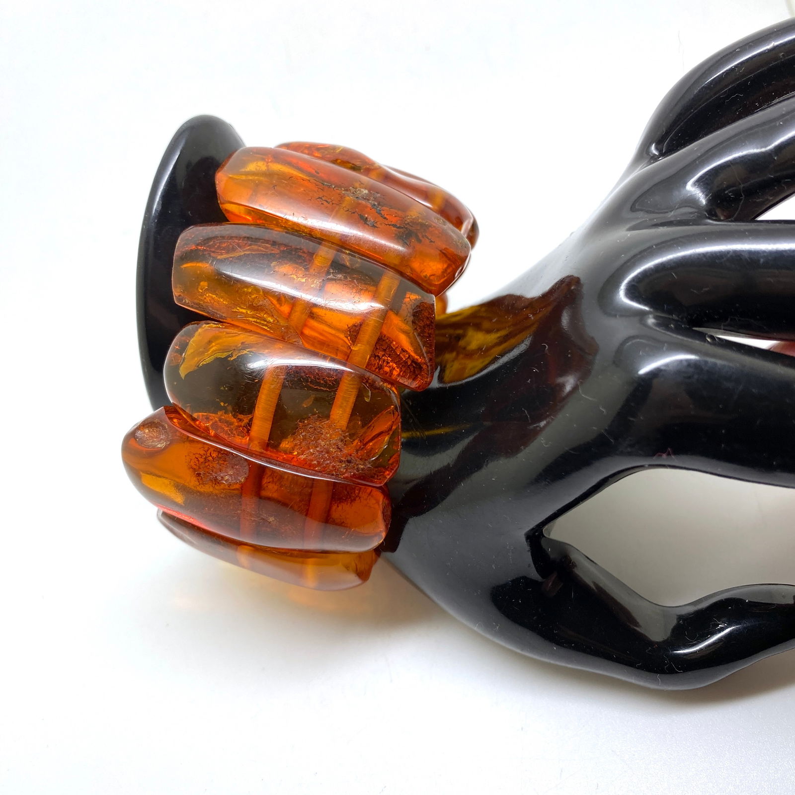 Extraordinary Vintage cut Amber bracalet - 4