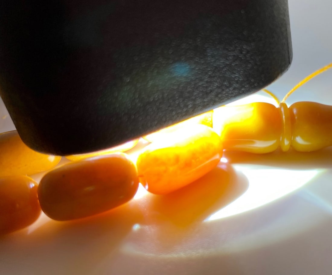 Magnificent Unique Antique Amber Tesbih made from Barrel shaped Amber beads - 4