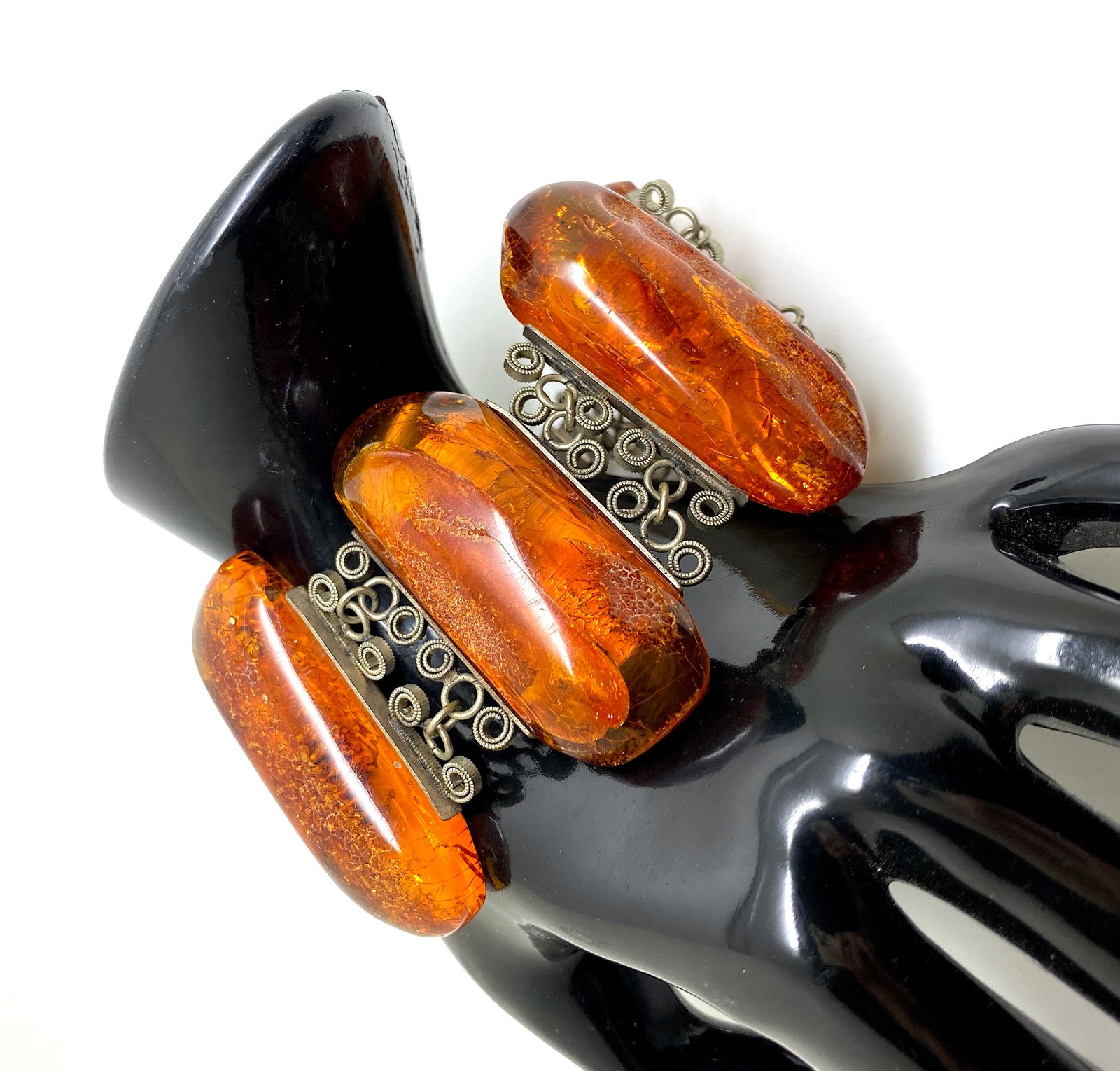 Alluring Amber Bracelet made from Rectangle shaped Amber beads - 6