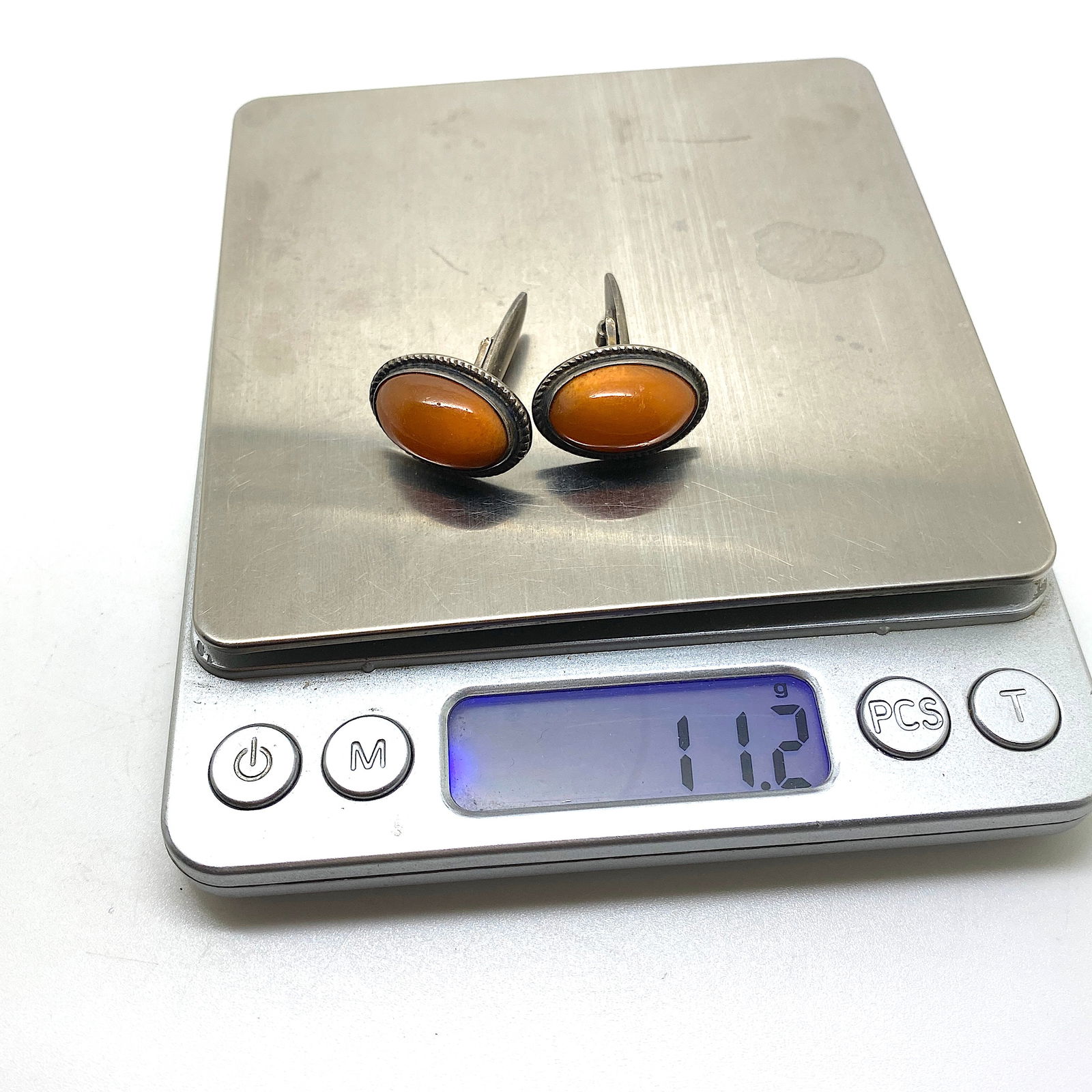 Phenomenal Vintage Amber Cufflinks - 7