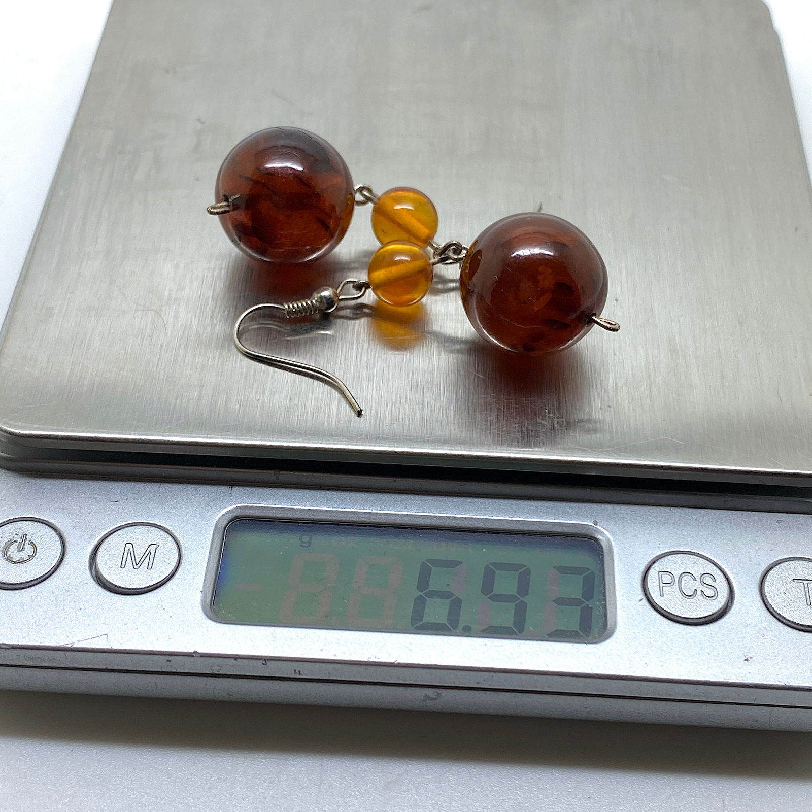 Remarkable Unique Vintage Amber Earrings - 5