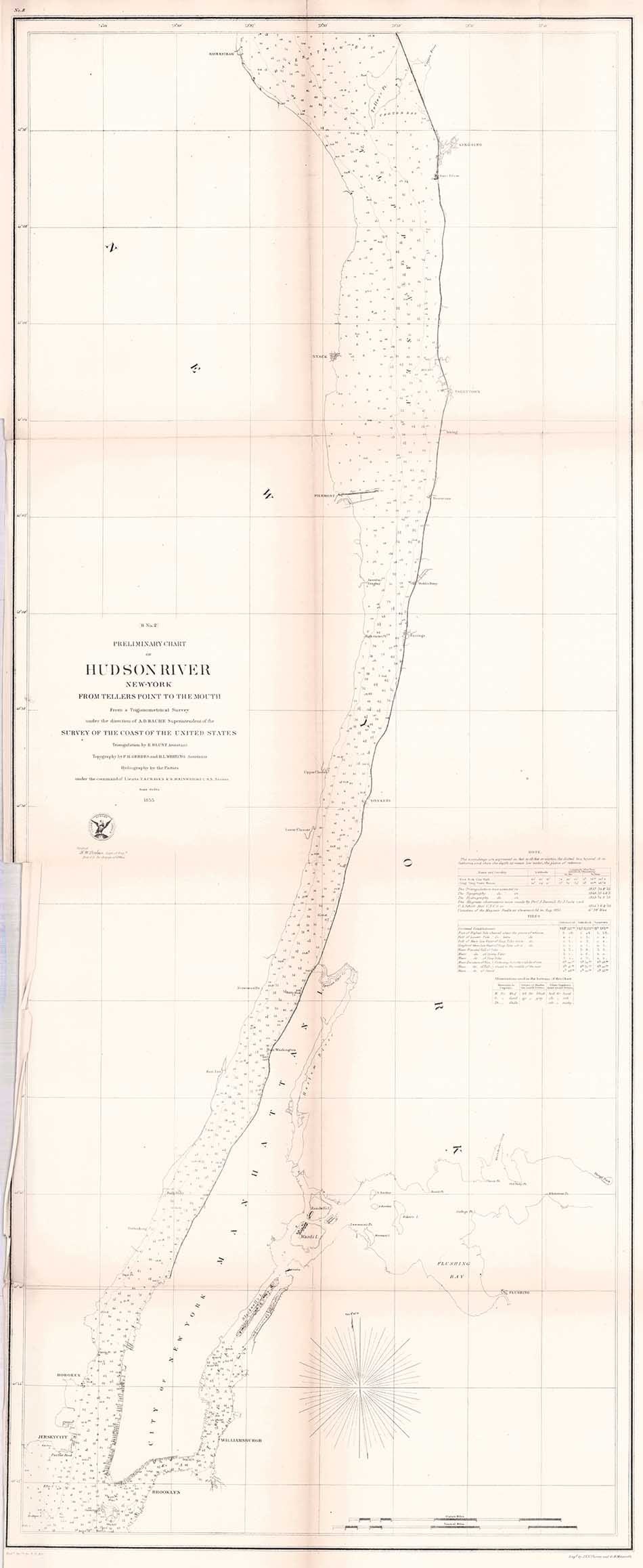 (B. No.2) Preliminary Chart of Hudson River New-York from Tellers Point to the Mouth - 2