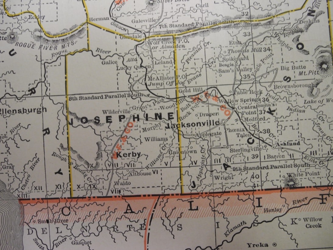 Railroad and County Map of Oregon - 3